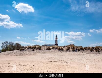 Warnemünde Strand an der Ostsee Stockfoto