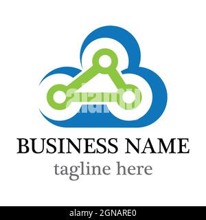 Cloud Tech Logo Vektor Icon Design Stockfoto
