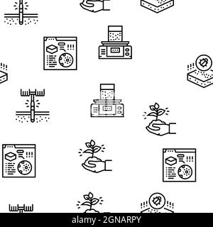 Bodenprüfung Natur Vektor Nahtloses Muster Stock Vektor