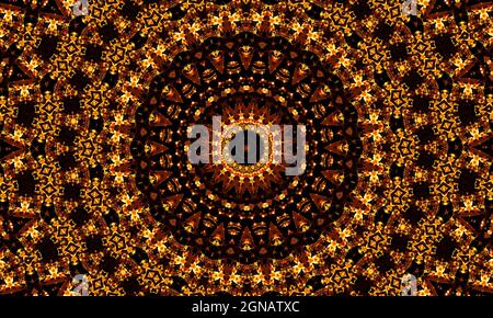 Abstrakte goldene Süßigkeiten Spirale Hintergrund. Modernes Design für Banner, Cover, Flyer, Postkarte, Poster, Andere. Abgerundete Abbildung. Geometrisches kreisförmiges patte Stockfoto