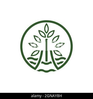 Strukturblatt Vektor Logo Vorlage Icon Design Stockfoto