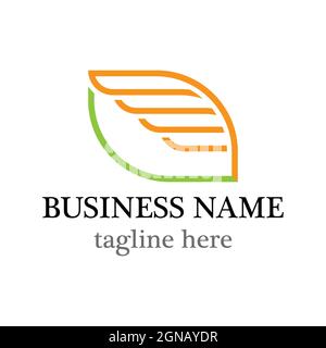 Flügel Blatt Vektor-Logo Symbol-Design Stockfoto