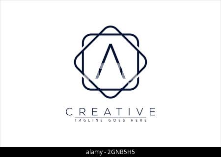 Luxus Eine Initial Logo Rahmen Symbol Symbol, Luxus und anmutigen floralen Monogramm-Design Stock Vektor