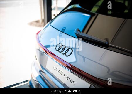 AUDI Q4 40 E-Tron Detail Stockfoto