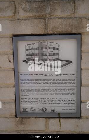 Risha Rosen House 40 Balfour Street, Tel Aviv ein Wohngebäude im internationalen Stil, das 1931 vom Architekten Pinhas Bizonsky entworfen wurde. Von 1936 - 1 Stockfoto