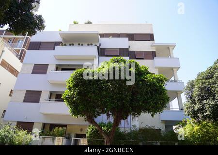 Risha Rosen House 40 Balfour Street, Tel Aviv ein Wohngebäude im internationalen Stil, das 1931 vom Architekten Pinhas Bizonsky entworfen wurde. Von 1936 - 1 Stockfoto