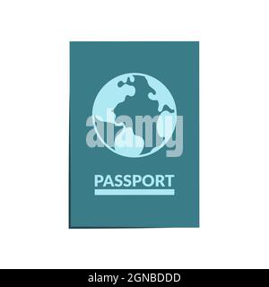 Pass isoliert auf weißem Hintergrund. Vektorgrafik flach. Identitätsdokument. Zeit zum Reisen Stock Vektor