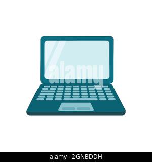 Vector isoliert Laptop bereit zu arbeiten.Template Notebook für die Präsentation. Computerbildschirm mit Tastatur geöffnet. Moderner Laptop mit leerem Bildschirm. Stock Vektor