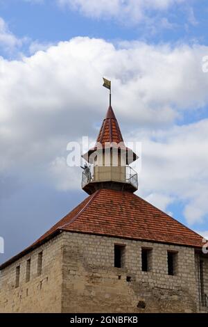 Tourist im Turm der Festung Bender Stockfoto