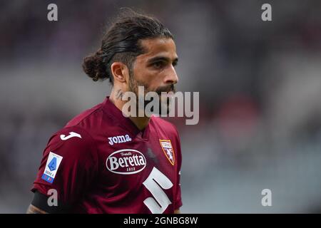 Turin, Italien. September 2021. Ricardo Rodriguez von Turin sah in der Serie Ein Spiel zwischen Turin und Latium im Stadio Olimpico in Turin. (Foto: Gonzales Photo/Alamy Live News Stockfoto