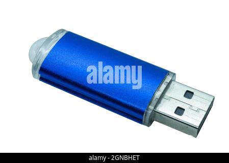 usb-Stick mit weißem Hintergrund Stockfoto