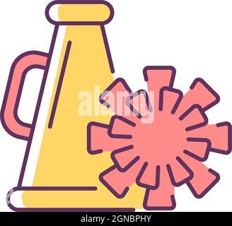 Cheerleading RGB-Farbsymbol Stock Vektor