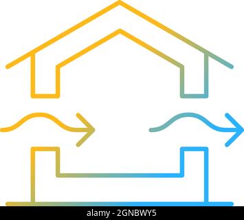 Symbol für linearen Vektor des Lüftungssystems mit Gradienten Stock Vektor
