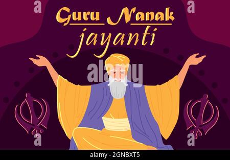 Grußkarte von Guru nanak jayanti Stock Vektor