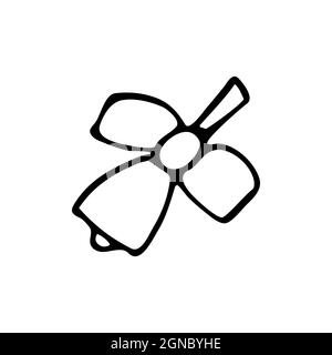 Handgezeichnete Glocke im Doodle-Stil im Vektor. Isolierte Abbildung auf weißem Hintergrund. Für Grafik und Webdesign Stock Vektor