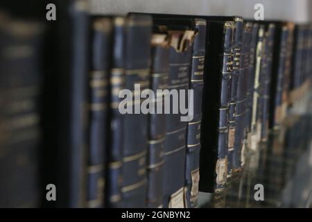 Haufen alter griechischer Bücher Stockfoto