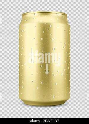 Realistische Aluminium-Softdrink oder Bierkänschen Stock Vektor