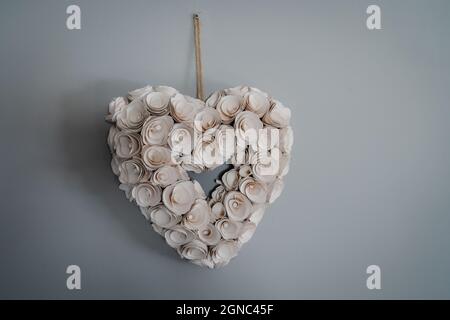 Florale herzförmige Wanddekoration Stockfoto