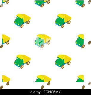 Spielzeug LKW Muster nahtlose Hintergrund Textur wiederholen Tapete geometrischen Vektor Stock Vektor