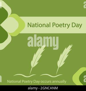 Der National Poetry Day findet jährlich statt, um sich auf das Thema Veränderung zu konzentrieren Stock Vektor