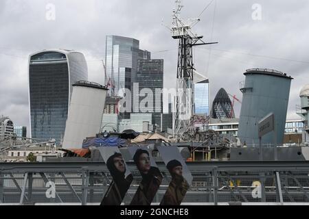 London Skyline von der More London 2021 aus gesehen Stockfoto