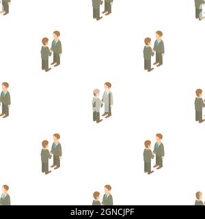 Zwei Geschäftsleute schütteln Hände Muster nahtlose Hintergrund Textur wiederholen Tapete geometrischen Vektor Stock Vektor