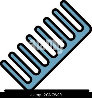 PET-Kammsymbol. Kontur PET Kammvektor Symbol Farbe flach isoliert Stock Vektor