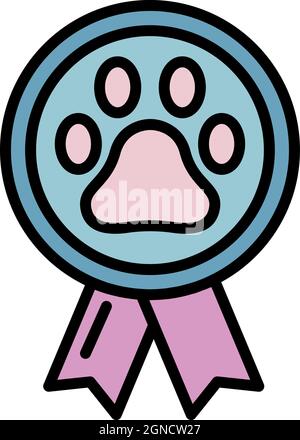 Symbol für die Tiermedaille. Kontur PET Medaille Vektor Symbol Farbe flach isoliert Stock Vektor