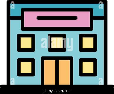 Symbol für Tierarztpraxis. Umriss Tierarzt Klinik Vektor Symbol Farbe flach isoliert Stock Vektor