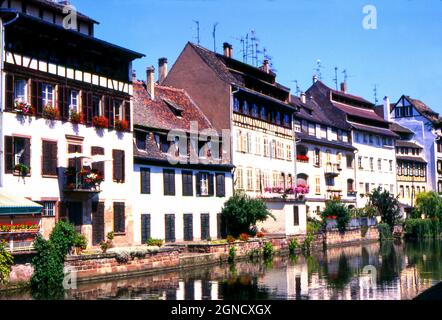 Colmar Kanal in der Region Elsass-Lothringen in Frankreich Stockfoto