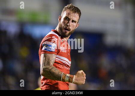 Warrington, Großbritannien. September 2021. Warrington, England - 24. September 2021 - Ben Crooks (2) von Hull Kingston Rovers feiert während der Rugby League Betfred Super League, Elimination Play-off, Warrington Wolves vs Hull Kingston Rovers im Halliwell Jones Stadium, Warrington, Großbritannien Dean Williams Credit: Dean Williams/Alamy Live News Stockfoto