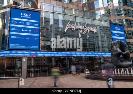 Hongkong, China. September 2021. Blick auf den Hong Kong Exchange Square. (Foto von Katherine Cheng/SOPA Images/Sipa USA) Quelle: SIPA USA/Alamy Live News Stockfoto