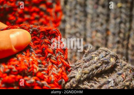 Hintergrund der Strickmuster Stockfoto