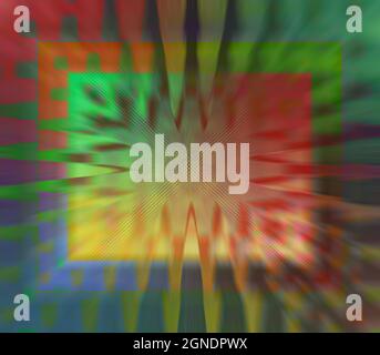 Ein abstraktes irisierendes Burst-Hintergrundbild. Stockfoto