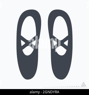 Icon Ballettschuhe - Glyph Style - einfache Illustration, editierbarer Strich, Design Template Vektor, gut für Drucke, Poster, Werbung, Ankündigung Stock Vektor