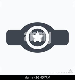 Icon Boxing Medal - Glyph Style - einfache Illustration, editierbarer Strich, Design Template Vektor, gut für Drucke, Poster, Werbung, Ankündigung Stock Vektor