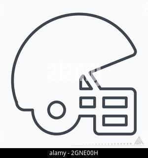 Icon Hockey Helm - Line Style - einfache Illustration, editierbarer Strich, Design Template Vektor, gut für Drucke, Poster, Werbung, Ankündigung Stock Vektor