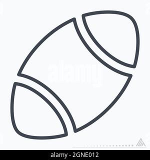 Icon American Football - Line Style - einfache Illustration, editierbarer Strich, Design Template Vektor, gut für Drucke, Poster, Ankündigungen, ankündigen Stock Vektor