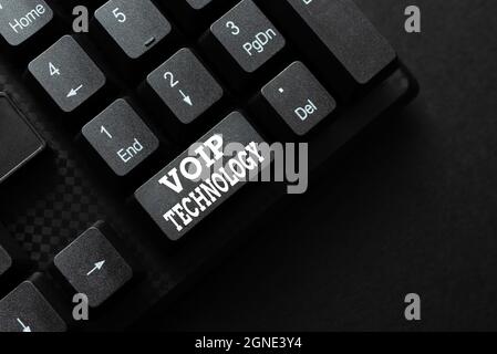 Konzeptionelle Darstellung der VoIP-Technologie. Geschäftskonzept Verwenden Sie Internet als Übertragungsmedium für Anrufe Senden neuer Nachrichten Online, Erstellen Stockfoto