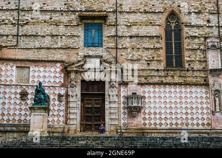 Die Fassade der Cattedrale von San Lorenzo in Perugia Italien Stockfoto