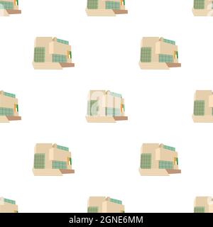 Stadt Gebäude Muster nahtlose Hintergrund Textur wiederholen Tapete geometrischen Vektor Stock Vektor