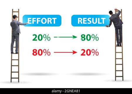 Geschäftsmann in der pareto-Regel Illustration Stockfoto