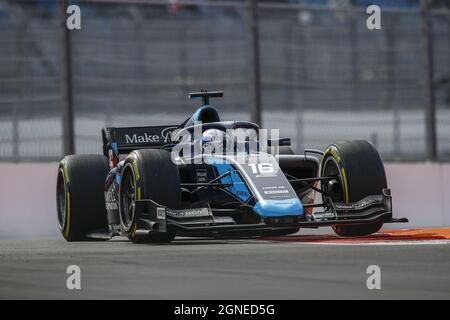 16 Nissany Roy (isr), DAMS, Dallara F2, Aktion während des 6. Rennens der FIA Formel-2-Meisterschaft 2021 vom 24. Bis 26. September 2021 auf dem Sotschi-Autodrom in Sotschi, Russland - Foto: Xavi Bonilla/DPPI/LiveMedia Stockfoto