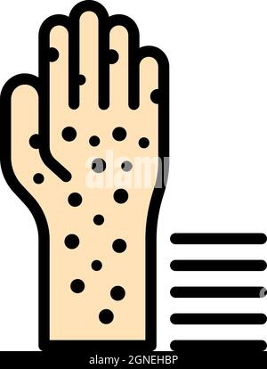 Hautausschlag-Symbol. Kontur Hautausschlag Vektor Symbol Farbe flach isoliert Stock Vektor