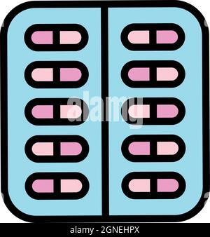 Symbol für Allergiebehandlung. Kontur Allergie Behandlung Vektor Symbol Farbe flach isoliert Stock Vektor