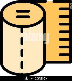 Papierrollensymbol reinigen. Kontur saubere Rolle Papier Vektor-Symbol Farbe flach isoliert Stock Vektor