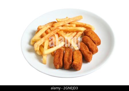 Fleischbällchen und Pommes Frites. Kadınbudu Köfte Stockfoto