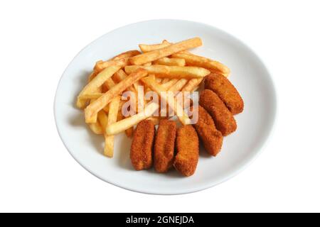 Fleischbällchen und Pommes Frites. Kadınbudu Köfte Stockfoto