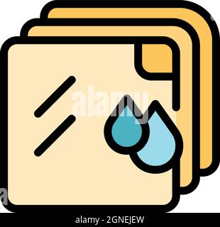 Symbol für Hygiene-Taschentuch. Umriss Hygiene Taschentuch Vektor Symbol Farbe flach isoliert Stock Vektor