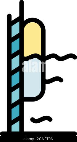 Symbol des Wasserwerkzeugs „Pool“. Vektorsymbol Farbe des Wasserwerkzeugs „Umriss Pool“ flach isoliert Stock Vektor